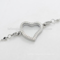 Programmable new design engagement charm bracelets, cute heart silver bracelet for women